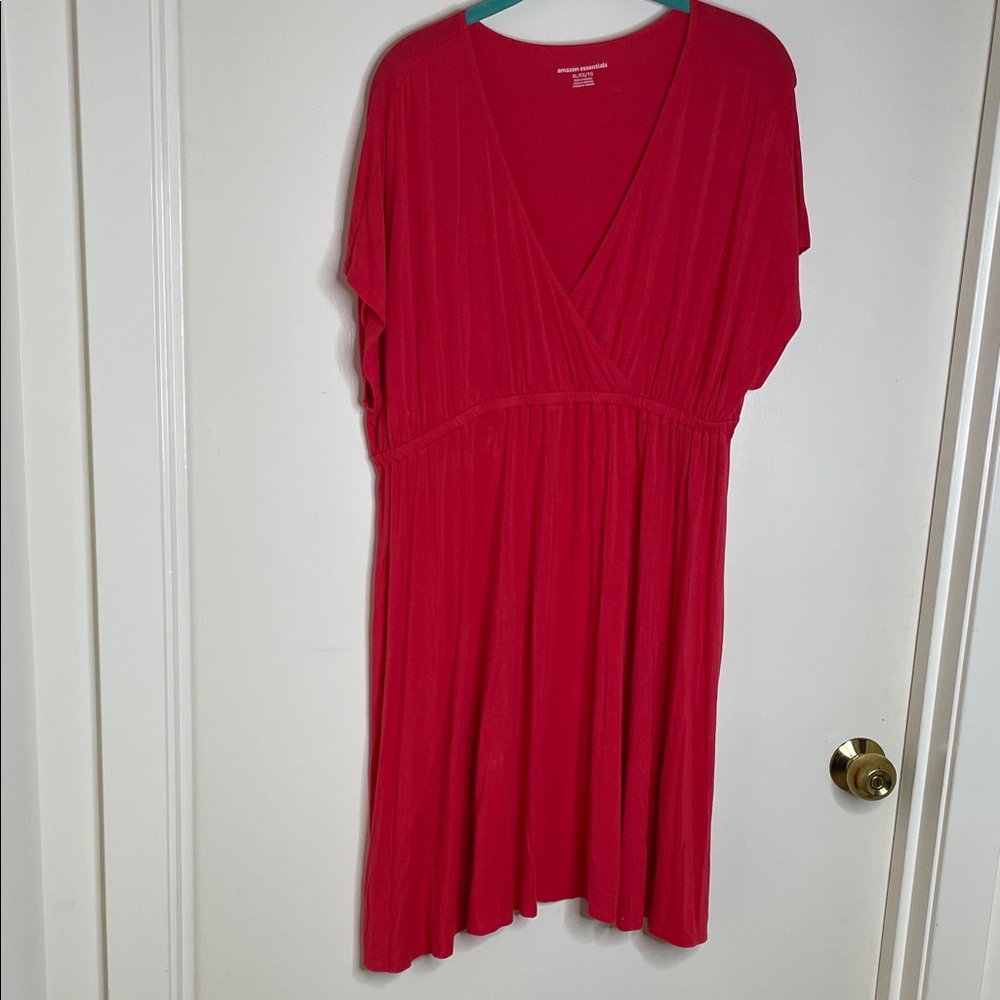 Amazon Essentials Coral Red Midi Dress